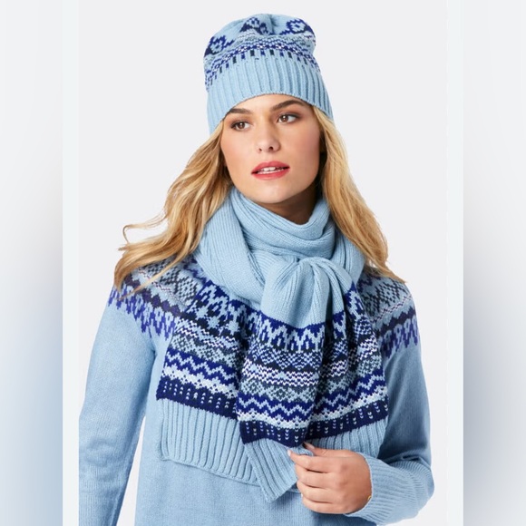 NWT 89th & Madison Fair Isle scarf and beanie set OS - Picture 7 of 7